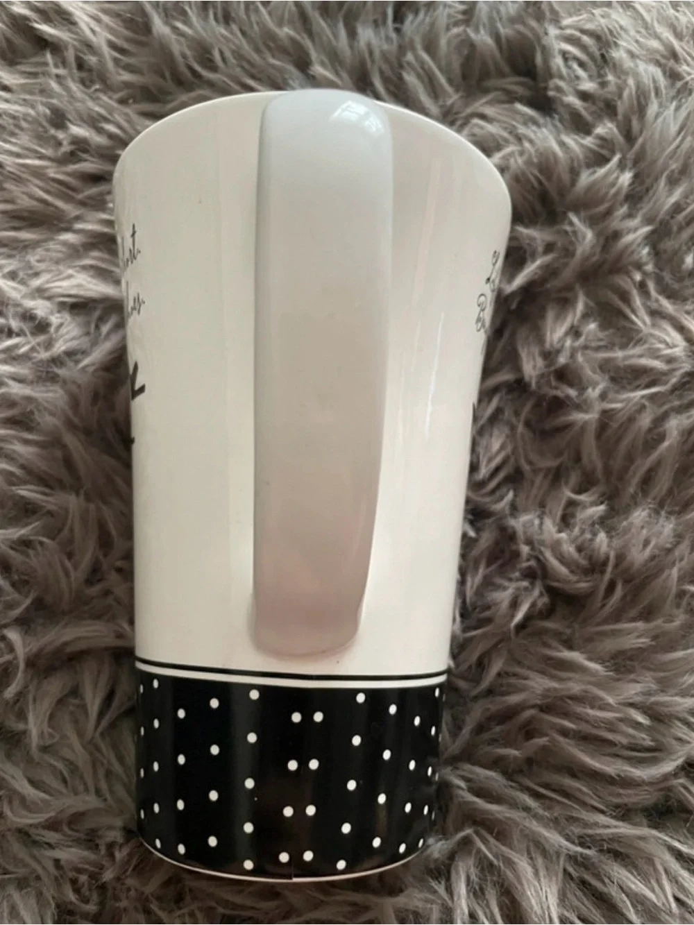 Barbie White and Black Polka Dot Ceramic Mug